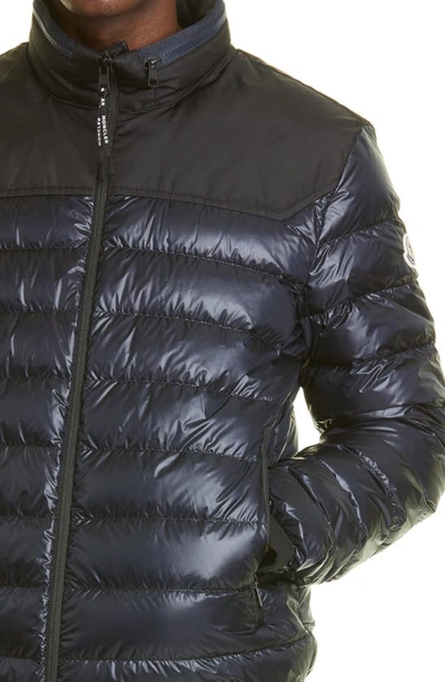 Shop Moncler Silvere Lightweight Down Puffer Jacket In Dark Navy