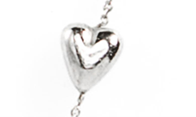 Shop Saint Laurent 3-heart Pendant Necklace In Metal