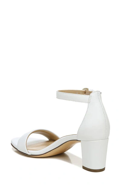 Naturalizer Vera Womens Buckle Ankle Strap Heel Sandals In White Leather