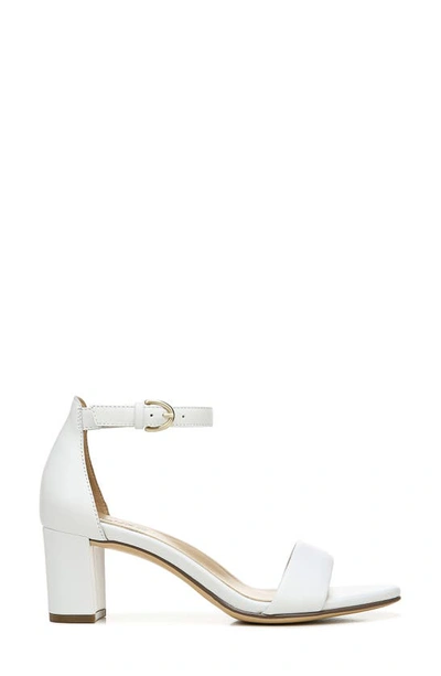 Naturalizer Vera Womens Buckle Ankle Strap Heel Sandals In White Leather