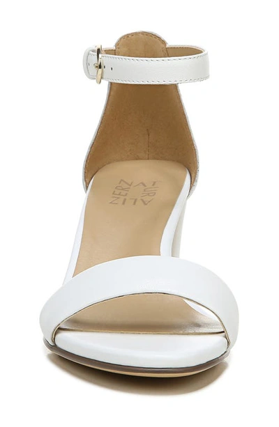 Naturalizer Vera Womens Buckle Ankle Strap Heel Sandals In White Leather