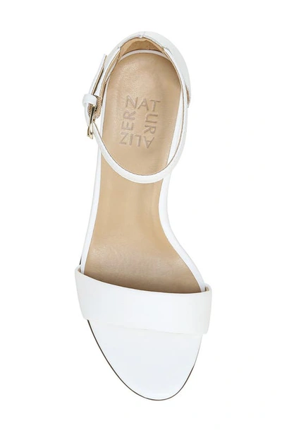Naturalizer Vera Womens Buckle Ankle Strap Heel Sandals In White Leather