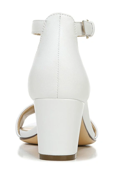 Naturalizer Vera Womens Buckle Ankle Strap Heel Sandals In White Leather