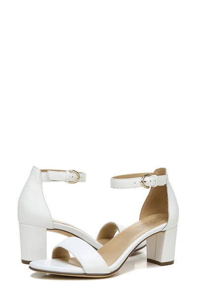 Naturalizer Vera Womens Buckle Ankle Strap Heel Sandals In White Leather