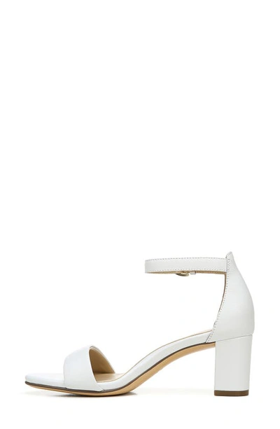 Naturalizer Vera Womens Buckle Ankle Strap Heel Sandals In White Leather