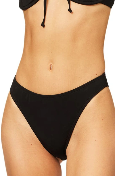 Shop Billabong Sol Searcher Havana High Waist Bikini Bottoms In Bpb-black Pebble