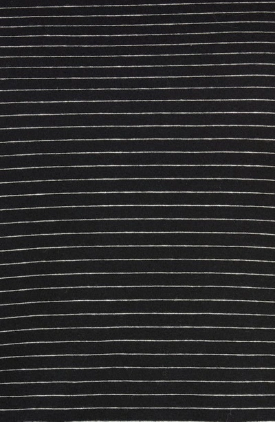 Shop Vince Neppy Stripe Cotton & Linen T-shirt In Black/ Light Soy