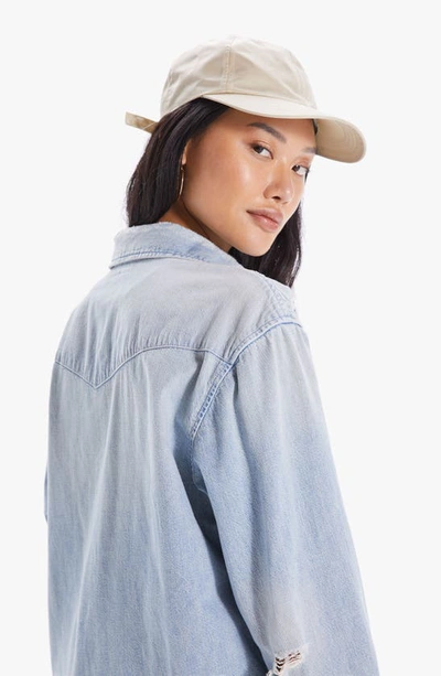 Shop Mother The Western Cotton Denim Overshirt In Your Brain On Music
