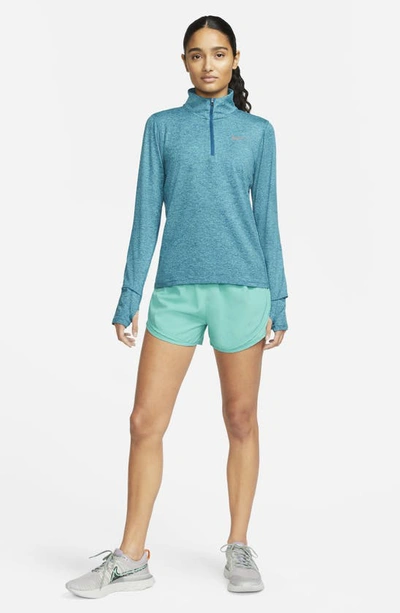 Shop Nike Element Half Zip Pullover In Marina/ Washed Teal/ Heather