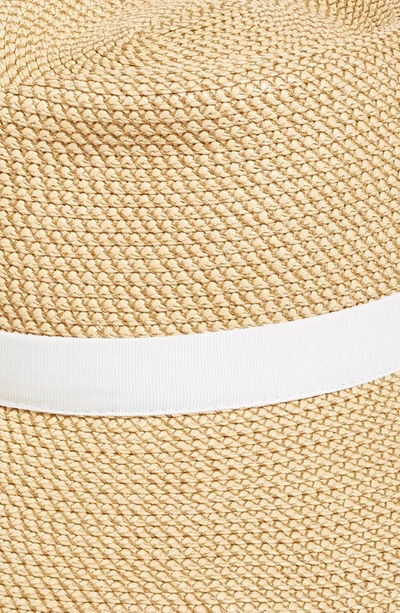 Shop Eric Javits Sun Crest Packable Hybrid Straw Fedora Visor In Peanut/ White