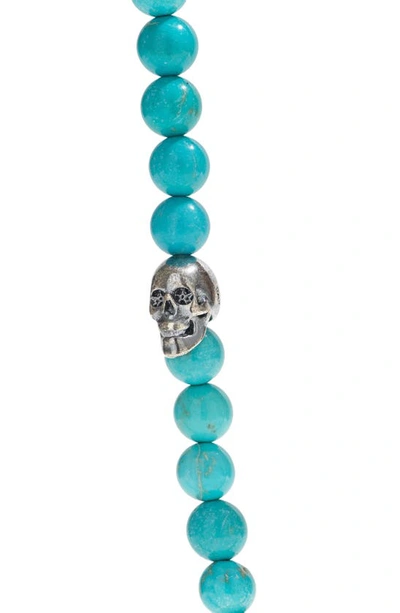 Degs & Sal Men's Onyx Beaded Statement Necklace (also In Manufactured Turquoise) In Turquoise