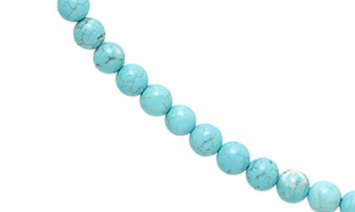Degs & Sal Men's Onyx Beaded Statement Necklace (also In Manufactured Turquoise) In Turquoise