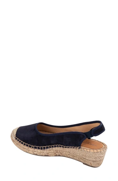 Patricia Green Valencia Slingback Wedge Espadrille In Navy