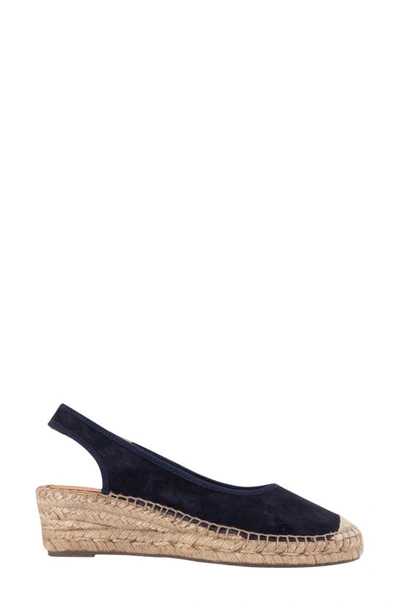 Shop Patricia Green Valencia Slingback Wedge Espadrille In Navy