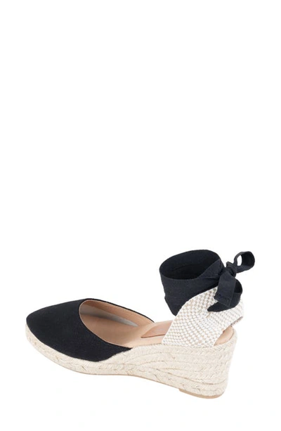 Shop Patricia Green Leon Espadrille Lace-up Wedge In Black