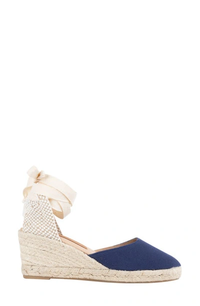 Shop Patricia Green Leon Espadrille Lace-up Wedge In Navy