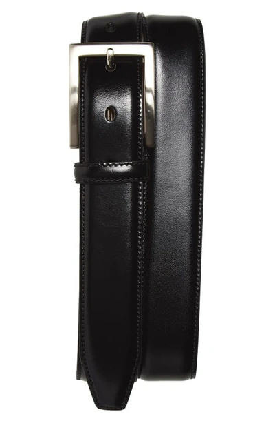 Shop Johnston & Murphy Calfskin Belt In Black