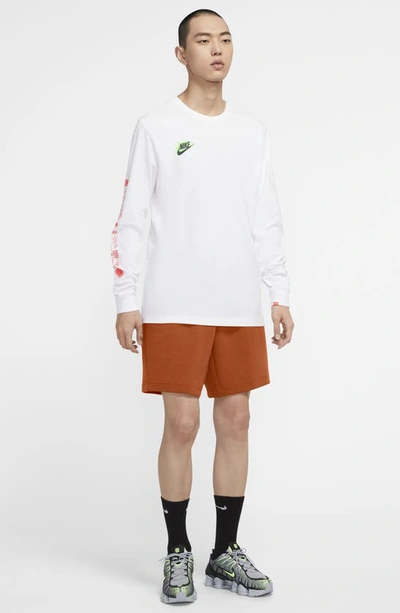 Shop Nike Sportswear Tech Fleece Shorts In Campfire Orange/black