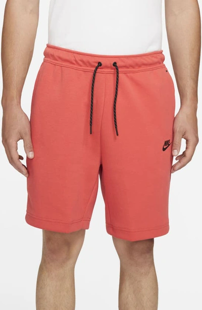 Shop Nike Sportswear Tech Fleece Shorts In Lobster/black
