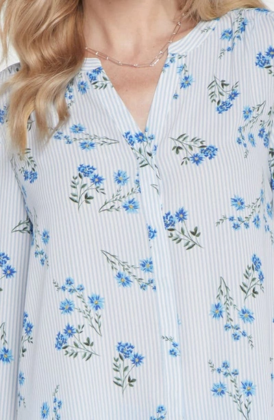 Shop Nydj High-low Crepe Blouse In Riviera Blossoms