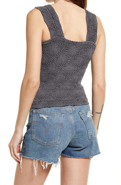 Shop Free People Love Letter Floral Knit Camisole In Grey