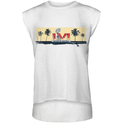 Wear By Erin Andrews Women's  White Los Angeles Rams Super Bowl Lvi Champions Burst Muscle Sleeveless In White