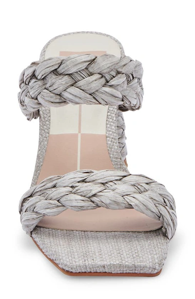 Shop Dolce Vita Paily Raffia Sandal In Light Grey