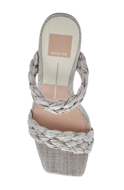 Shop Dolce Vita Paily Raffia Sandal In Light Grey