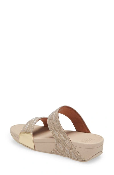 Shop Fitflop Lulu Glitz Slide Sandal In Platino