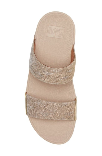 Shop Fitflop Lulu Glitz Slide Sandal In Platino