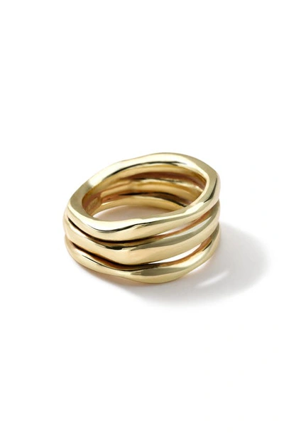 Shop Ippolita Classico Squiggle Triple Band Ring In 18kyg