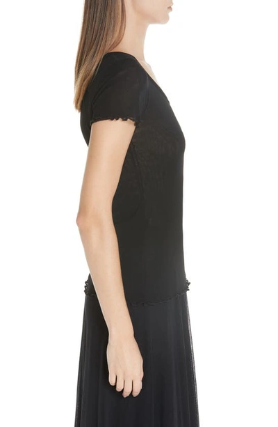 Shop Fuzzi Tulle Tee In Nero