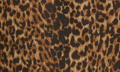 Shop Saint Laurent Leopard Print Wool Ruffle Blouse