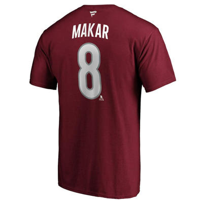 Shop Fanatics Branded Cale Makar Burgundy Colorado Avalanche Authentic Stack Player Name & Number T-shirt