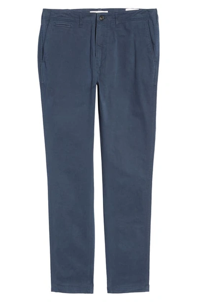 Billy Reid Stretch Cotton Straight Leg Chinos In Carbon Blue