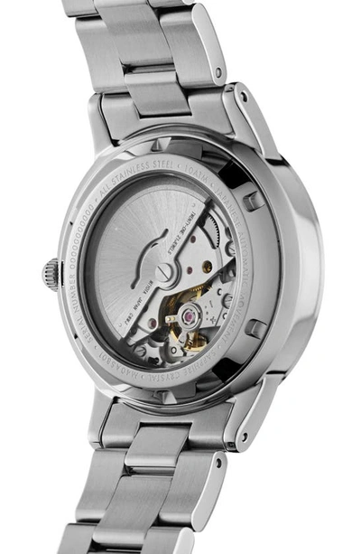 Shop Daniel Wellington Iconic Link Automatic Bracelet Watch, 40mm In Silver/ Black