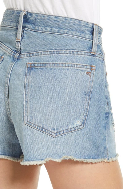 Shop Madewell Relaxed Destructed Edition Denim Shorts In Renfield