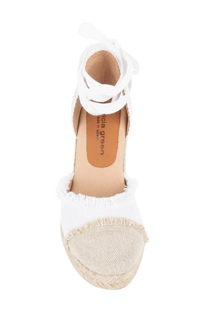 Shop Patricia Green Elle Cap Toe Ankle Tie Espadrille In White/ Camel