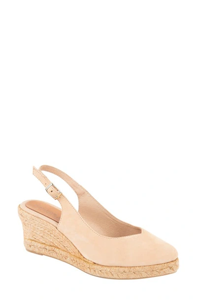 Patricia Green Poppy Slingback Espadrille Wedge In Nude