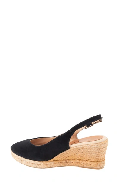 Patricia Green Poppy Slingback Espadrille Wedge In Black