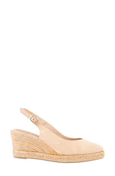 Patricia Green Poppy Slingback Espadrille Wedge In Nude