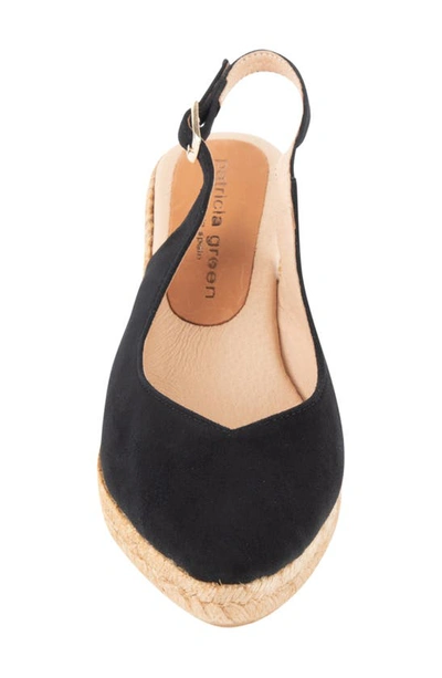 Shop Patricia Green Poppy Slingback Espadrille Wedge In Black