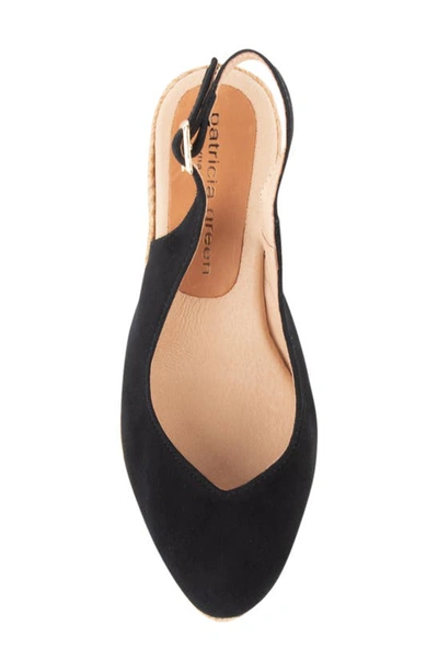 Patricia Green Poppy Slingback Espadrille Wedge In Black