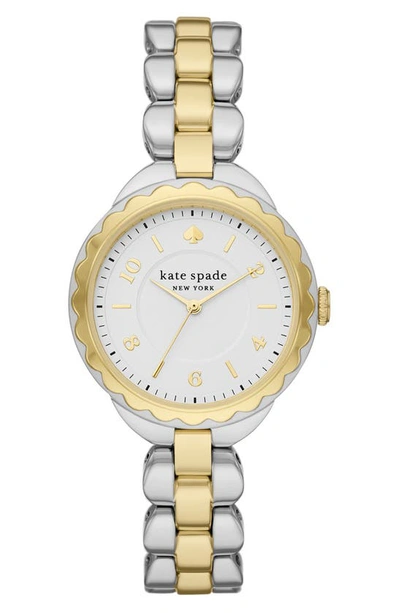 Shop Kate Spade New York Morningside Scallop Bracelet Watch In Two-tone