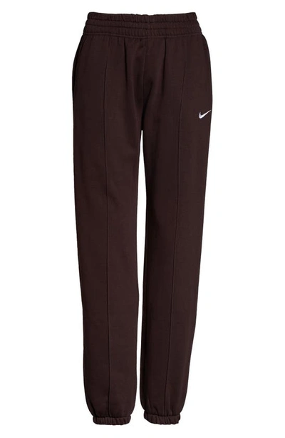 Shop Nike Sportswear Essential Fleece Pants In Brown Basalt/ White