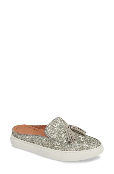 Shop Gentle Souls Rory Loafer Mule Sneaker In Silver Glitter Fabric