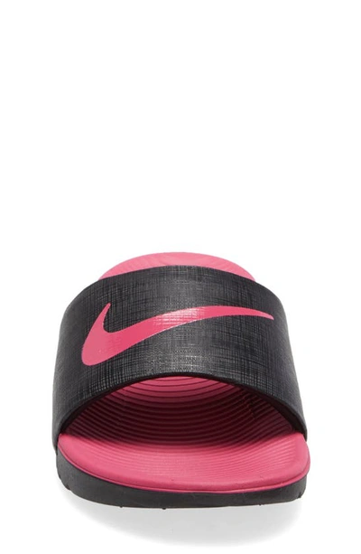 Nike Kids' Little Girls Kawa Slide Sandals From Finish Line In Black/vivid  Pink | ModeSens