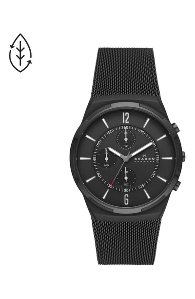 Shop Skagen Melbye Mesh Strap Watch, 40mm In Black