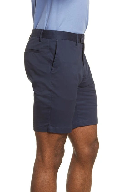 Shop Bugatchi Flat Front Chino Shorts In New Navy