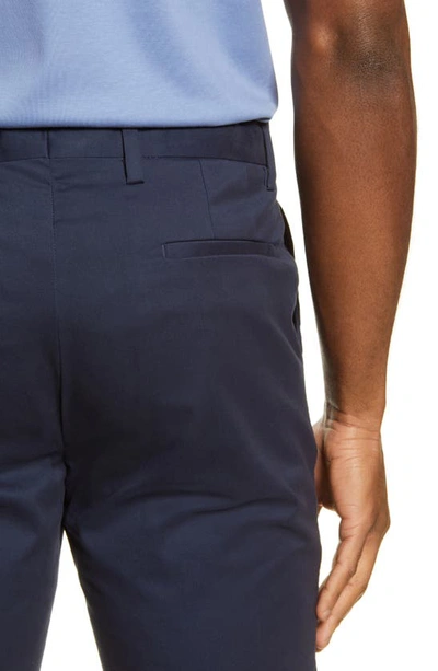 Shop Bugatchi Flat Front Chino Shorts In New Navy
